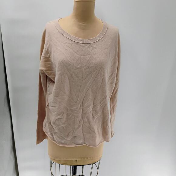 VINCE Beige Wool/Cashmere Sweater W/Silk Sheath Crew Neck Women's Size S - Picture 1 of 13